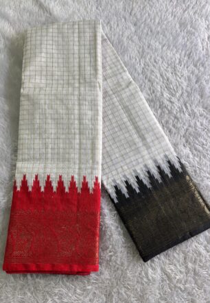 Ganga Jamuna border Jari Checks cotton Saree