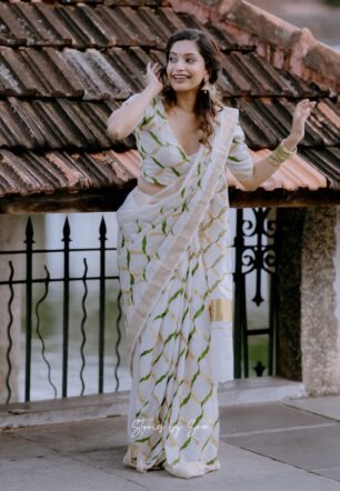 Olive chain saree