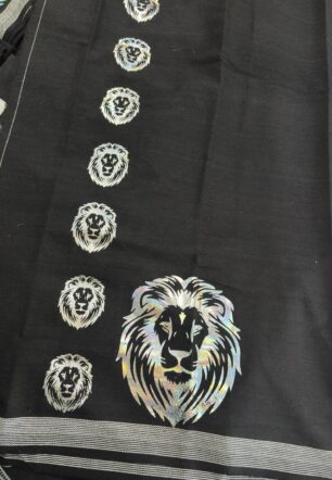 Garjanam  2.0- Black Single Dhothi/Mundu silver