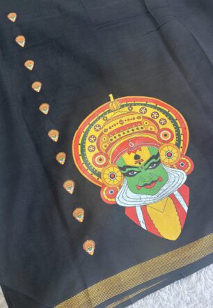 Black Theyyam and Kathakali Double Side Mundu