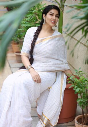 Silver gold cotton ready to wear and normal saree