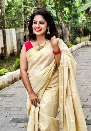 Golden tissue ready to wear saree