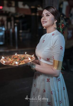 Small Flowers Cotton Pattu Pavada Unstiched Material