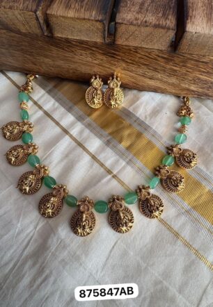 Lakshmi with beads necklace