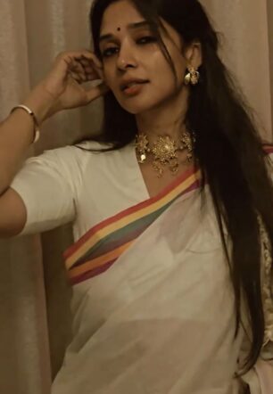 6 colour border mulloth saree (Nyla Usha inspired)